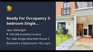 Ready For Occupancy 3bedroom Single Attached House For Sale in Lian Batangas [upl. by Bluefield670]