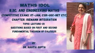 Lec21 Questions on first and second fundamental theorem of calculus In Hindi [upl. by Bor]