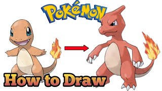 How to Draw Charmander and Charmeleon draw pokemon charmander charmeleon [upl. by Brenza171]