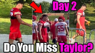 quotDo You Miss Taylorquot Travis Kelces Teammate Ask Him about Taylor Swift as he LOOKS SAD Day 2 [upl. by Ahsilam]