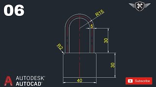 Autocad 2d Practice Drawing 06  AutoCAD tutorial for beginners akd autocad design [upl. by Annahsat458]