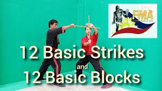 12 BASIC STRIKES AND 12 BASIC BLOCKS  ARNIS [upl. by Moreno]