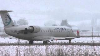 Canadair CRJ200LR take off at Airport BernBelp [upl. by Darlleen]