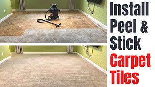 Installing Peel and Stick Carpet Tiles for Beginners  6 Helpful Tips [upl. by Ayenet]