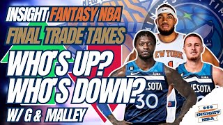 NBA Fantasy Basketball  WHOS UP WHOS DOWN  TALKING THE TIMBERWOLVES amp KNICKS TRADE [upl. by Joshia]