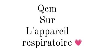 QCM sur lappareil respiratoire [upl. by Marsland]