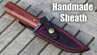 Leatherworking  Making a Small Bowie Knife Sheath [upl. by Molohs]