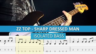 isolated bass ZZ Top  Sharp dressed man  bass cover  playalong with TAB [upl. by Elise]