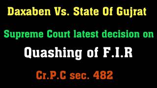 Quashing of FIR Crpc 482 [upl. by Willdon]