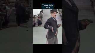 Colorized footage of Charlie Chaplin in 1914 [upl. by Hanauq8]