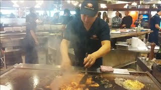 Skilled Teppanyaki Chef Making Shrimp amp Mussels [upl. by Nawuq]