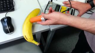 Radiation from a banana measured using a Geiger counter [upl. by Floridia]