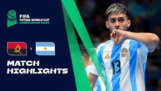 HIGHLIGHTS Angola v Argentina  FIFA Futsal World Cup Uzbekistan 2024 [upl. by Ezar]