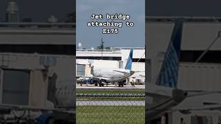 Jet bridge attaching to United E175 at Portland Jetport PWM planespotting aviation viral [upl. by Annaiuq]