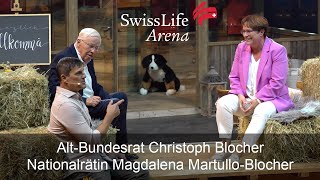 Christoph Blocher amp Magdalena MartulloBlocher Das ganz persönliche Interview  Swiss Life Arena [upl. by Naivaj]