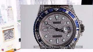 Rolex GMTMaster II 40mm Diamonds 116759SA  WATCHGUYNYC [upl. by Nohsed]