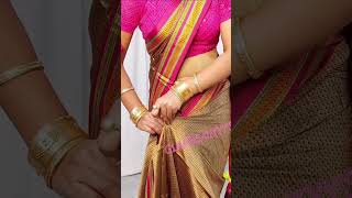 Very easy saree draping tutorial  youtubeshorts saree glambeautyy sareedraping [upl. by Nauaj]