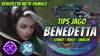 CARA MAIN BENEDETTA META TERBARU  BUILD amp EMBLEM BENEDETTA TERSAKIT 2024   BENEDETTA EXP GAMEPLAY [upl. by Kcirej]