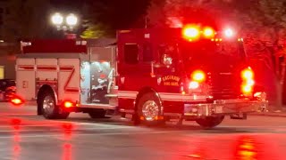 Saginaw MI FD E1 Responding COMMERCIAL FIRE ALARM AIR HORN [upl. by Lrad]