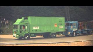 LKWCrashtest Ladungssicherung Volvo CH230 mit 80kmh auf Volvo FL6H stehend [upl. by Lrae]