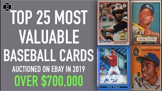 Top 25 Most Expensive Baseball Cards Sold on Ebay in 2019 January  March [upl. by Ahsitahs]