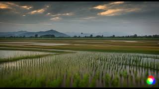 Rice field  AI art  AI videos for project [upl. by Nnyltak]