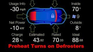 Tesla Pre Defrost and Heat Battery New Firmware [upl. by Damarra418]