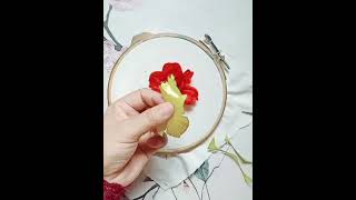 Red Pansy Ribbon Embroidery Tutorial [upl. by Yenreit]