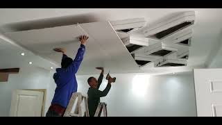 como HACER cielo falso con LUZ LED escondidas DROP ceiling [upl. by Butler603]