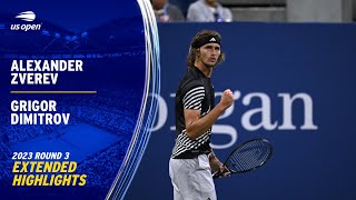 Alexander Zverev vs Grigor Dimitrov Extended Highlights  2023 US Open Round 3 [upl. by Tris872]