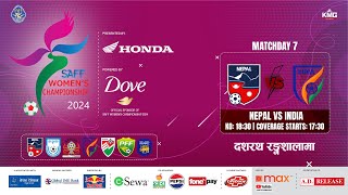 Nepal Vs India  SAFF Womens Championship 2024  Kartik 11  Kantipur MAX HD LIVE  Semi Final [upl. by Linea]