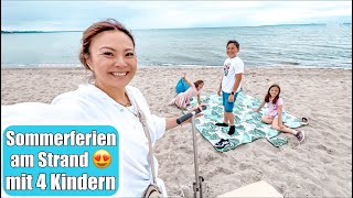 Sommerferien am Strand 😍 🌊 Alleine mit 4 Kindern 1 Mal Ferienwohnung amp Bollerwagen  Mamiseelen [upl. by Felice443]