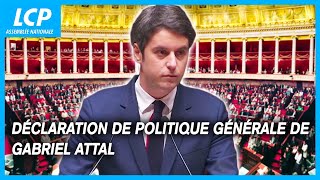 Le discours de politique générale de Gabriel Attal à lAssemblée nationale [upl. by Ferris]