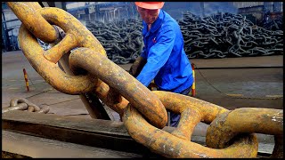 Warship Anchor Chain Mass Forging Process  Factory Since 1958 [upl. by Eldred]