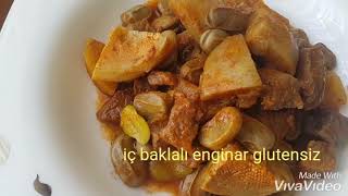 İç baklalı enginar yemeği glutensiz glutenfree [upl. by Alohcin150]