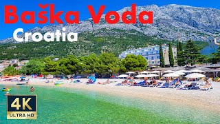 Baska Voda Croatia 🇭🇷 4K Makarska Riviera Walking Tour June 2022 [upl. by Nosemaj]