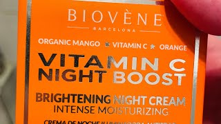 BIOVENE WITH VITAMIN C NIGHT BOOST NIGHT CREAM TRY ON [upl. by Asi553]