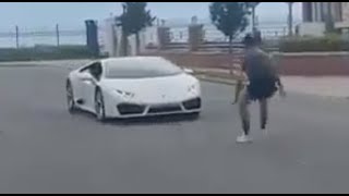 What Could Go Wrong Dude Tries To Jump Over A Lamborghini [upl. by Yror]