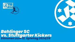 12 Spieltag Regionalliga Südwest 202425 Stimmen Bahlinger SC  Stuttgarter Kickers [upl. by Aoniak]