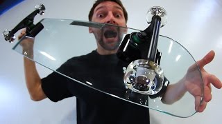 KICKFLIPPING A GLASS SKATEBOARD WITH GLASS WHEELS  YOU MAKE IT WE SKATE IT EP 72 [upl. by Renault]