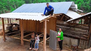 Expanding the Wooden House on the Family Farm Meat and Fish Lunch with the Children  Family Farm [upl. by Maighdiln901]