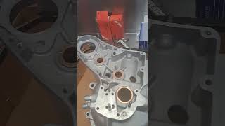 BSA A10  A7 Engine case repair bsa motorcycle garage [upl. by Hubey]