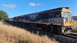 6MX1 Aurizon Freight GL105GL102 Melbourne to Port Pirie 1840 81124 Stawell VIC [upl. by Royden]