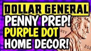 🟣PENNY PREP PURPLE DOT HOME DECOR DOUBLE amp TRIPLE DIP DEALS DOLLAR GENERAL CLEARANCE amp PENNY LIST [upl. by Giarg]