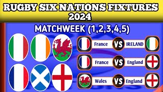 🔴 Rugby Six Nations Fixtures 2024 RBS rugby Rugbysixnations [upl. by Nuawd618]