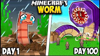 I Survived 100 Days as a WORM in Minecraft [upl. by Eitsim107]