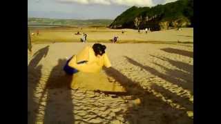 Beach obstacle course in a sumo suit [upl. by Vinni]