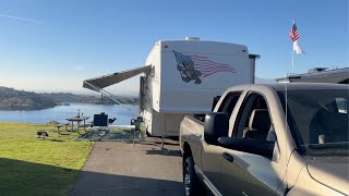 RVing Los Angeles Bonelli Bluffs RV resort Amazing RV spot and fun with the grandkids [upl. by Irrak]