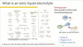 Tutorial 8Ionic liquids for electrochemical energy storage [upl. by Nnylear]