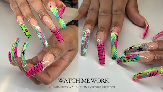 Neon Curve Nails  Extendo tips [upl. by Anibur]